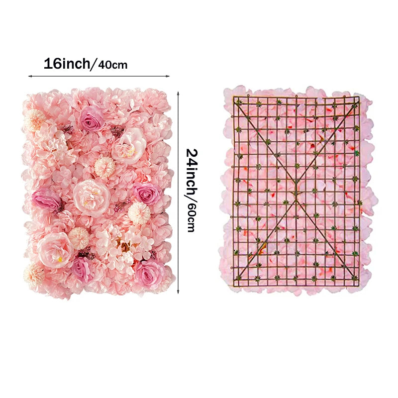 Pink Silk Rose Flower Wall Decoration Backdrop Decor