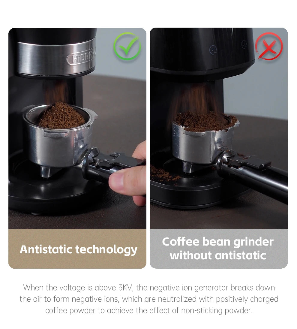 Automatic electric Coffee Grinder for Espresso American Coffee Visual Bean Storage