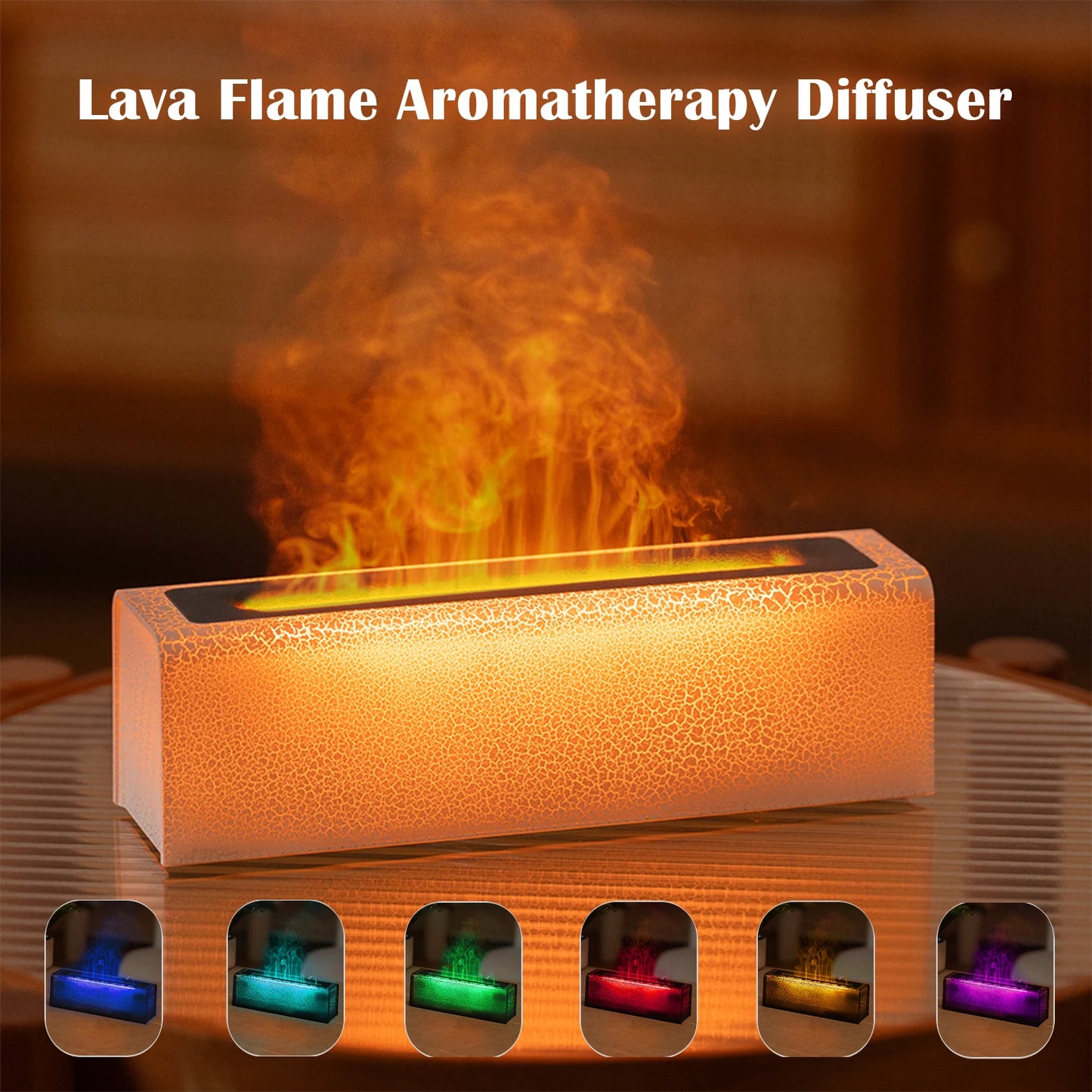 7Colorful Flame Diffuser USB Air Humidifier Aromatherapy Essential for Home Oil Diffuser Fragrance Diffuser