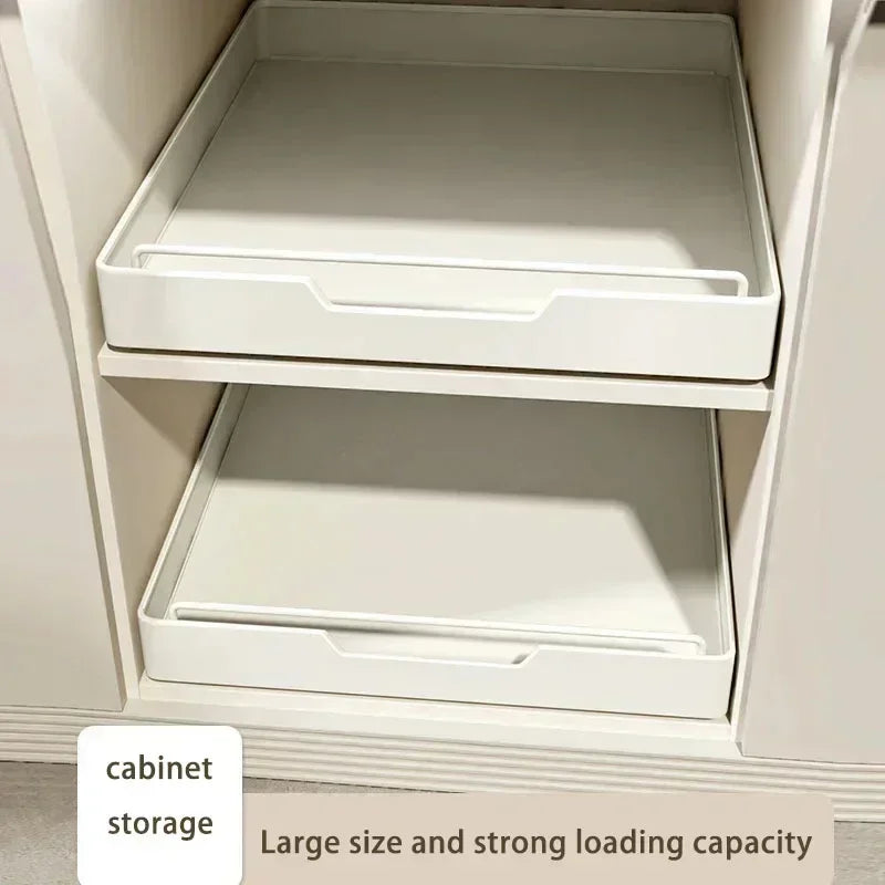 Storage Rack with Slide Rails Pull-out Drawer Storage Tray Box Storage Rack Cabinets Organizer