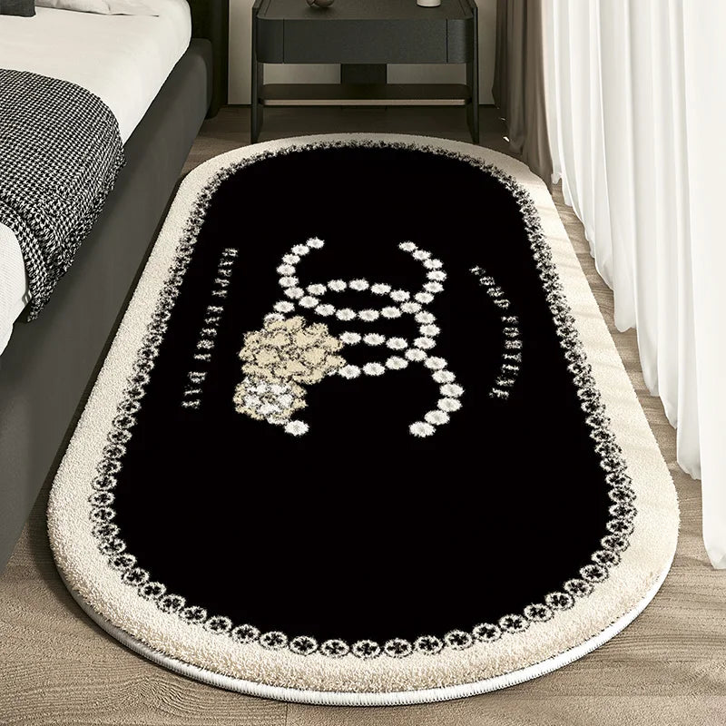 Cashmere French Bed Rug Advanced Sense Living Room Study Oval Dirt Resistant Non-Slip Carpet