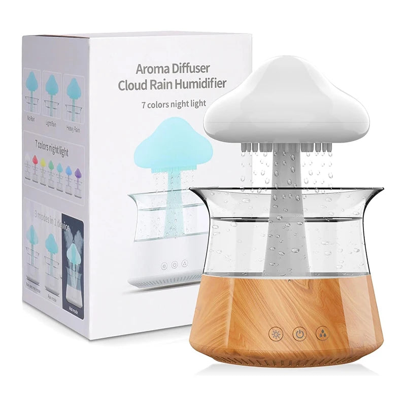 Rain Cloud Electric Air Humidifier Aroma Diffuser Zen Rain Water Drops Colorful Night Light Humidifier for Home