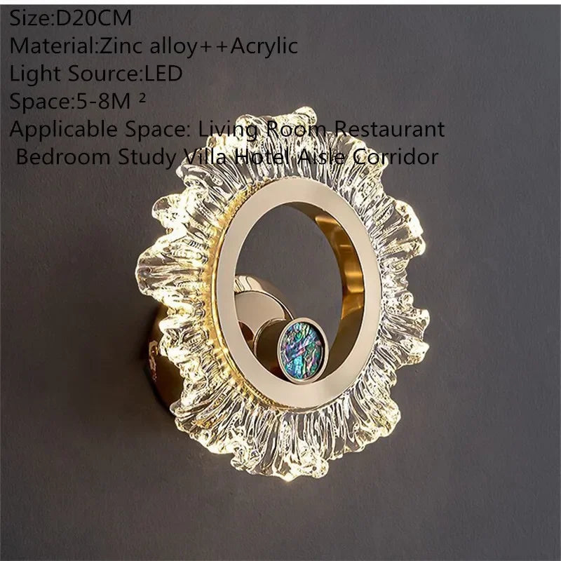 Nordic Modern Wall Lamp Fashion Art Living Room Bedroom Bedside Luxury Villa Staircase Aisle Corridor Light