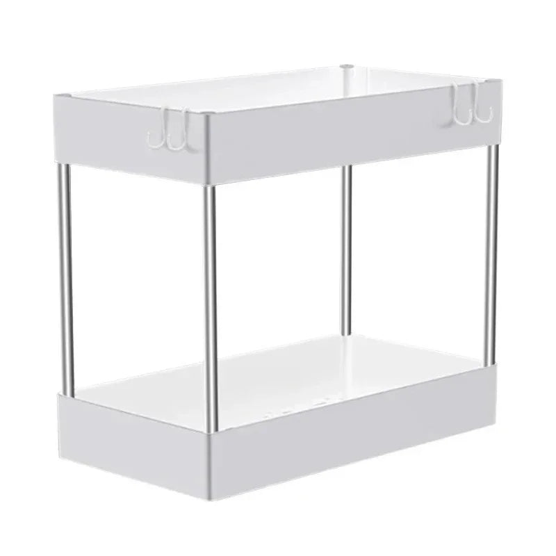 Under Sink Storage Organizer 2 Tier Drawer Rack Cabinet Under Sink Storage Rack