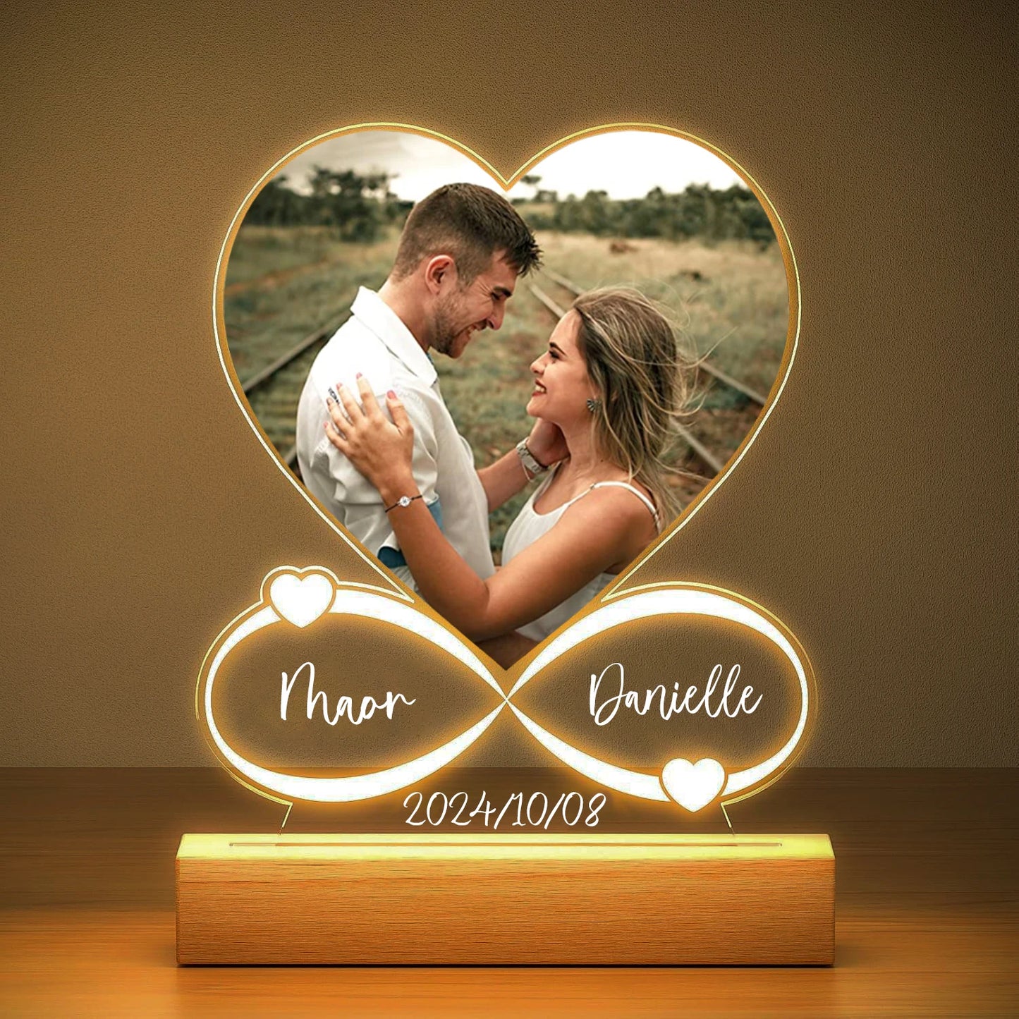 Women Men Couples Gifts Custom Photo Love Frame Personalized Acrylic Plaque Giftware for Him Her