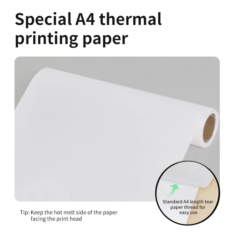 Inkless Portable A4 Thermal Printer Bluetooth PDF Excel Word Document Printing Machine Paper Roll