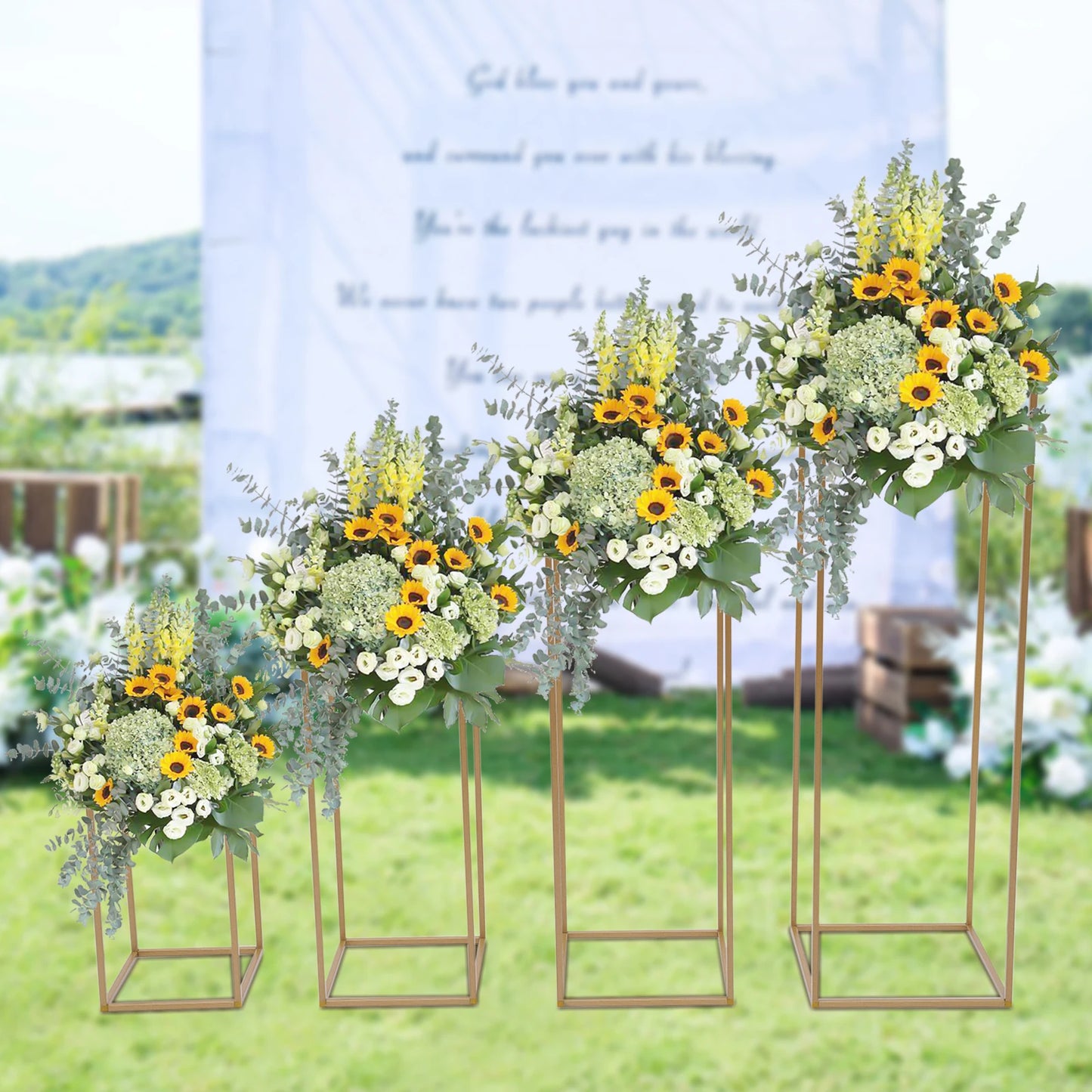 Metal Plant Stands for Decoration decor Lead Flower Stand, T-stage Decor, 4 PCs/Set