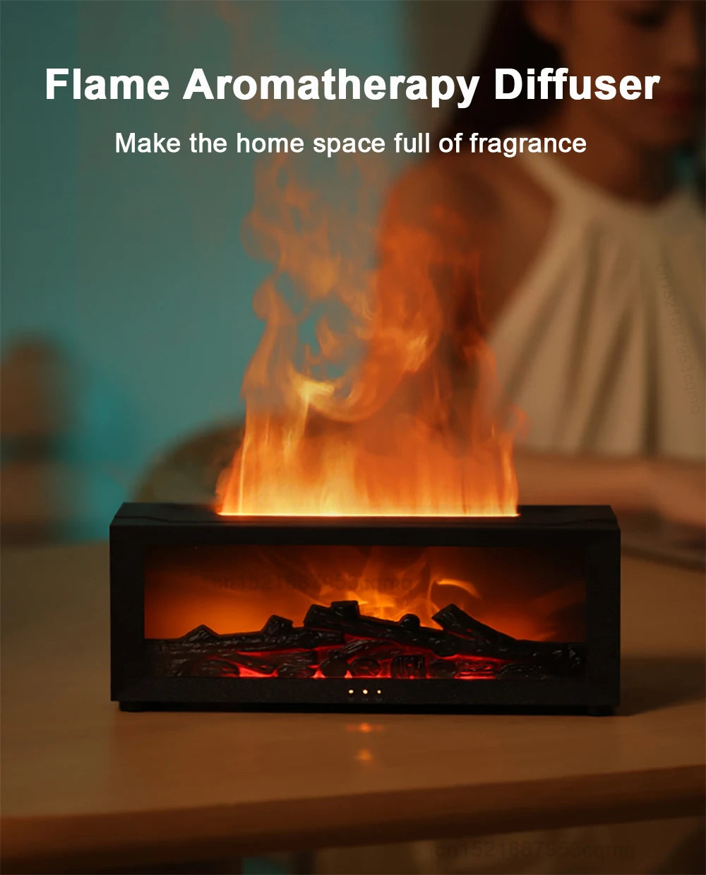 Air Humidifier Essential Oil Aroma Flame Automatic Fragrance Diffuser With LED Light Remote Control