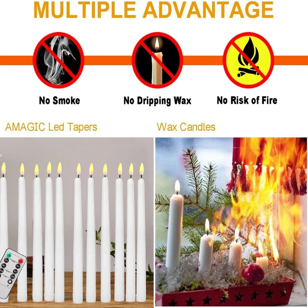 12/24Pcs Flameless LED Candle Battery Operated Flickering Candle For Home