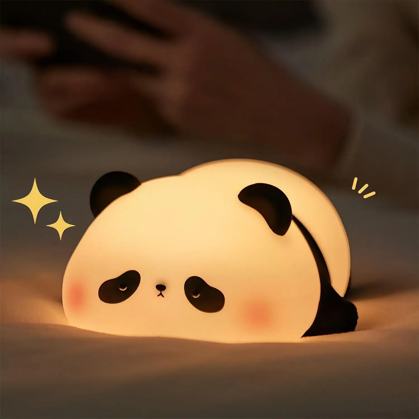 LED Night Light Cute Panda Silicone USB Rechargeable Timing Bedside Decor Kids Baby nightlight