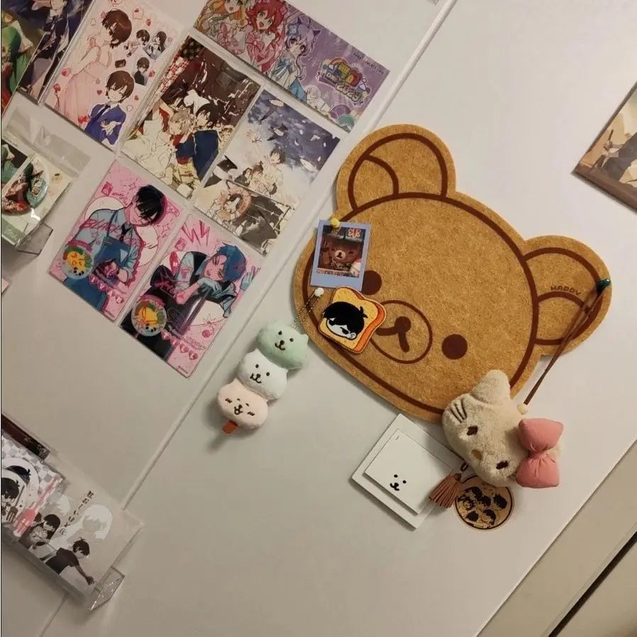 Cartoon Rilakkumas Bear Board Teddy Bear Wall Message Board Dolls Hanging Decor