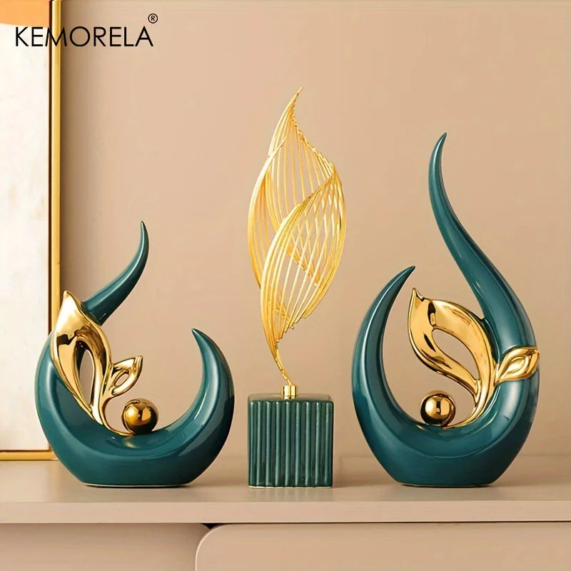 Ceramic Statue Nordic Creative Light Luxury Decor Sculptures and Figurines