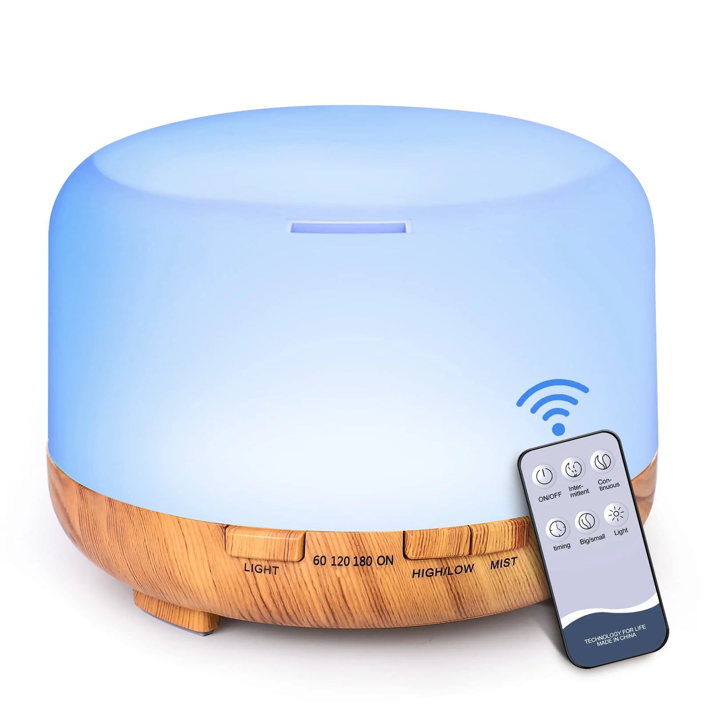 Aroma Diffuser (Oils Optional), Essential Oil Aromatherapy Diffuser Humidifier with Color Remote Control