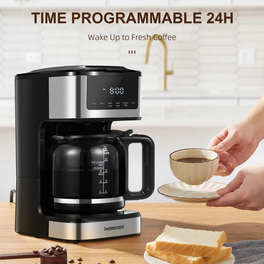 Programmable Drip Coffee Maker 12 Cup, with Iced Coffee Function, Touch Screen, Regular & Strong Brew