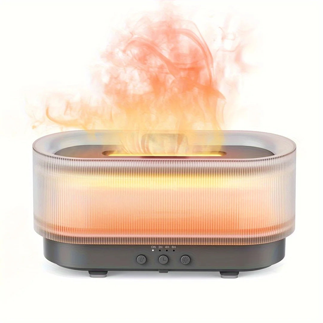Humidifier 300ml 6 Colors Mood Simulation Flame Light Aromatherapy Diffuser Super Quiet Auto Shut-Off