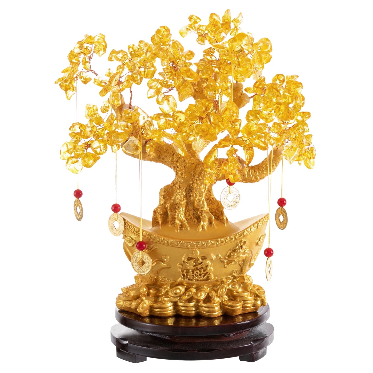 28cm/32cm Lucky Tree Resin Money Tree Ornaments Feng Shui Home Decor