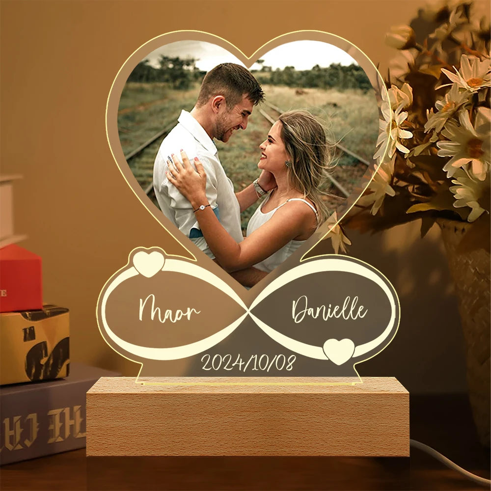 Women Men Couples Gifts Custom Photo Love Frame Personalized Acrylic Plaque Giftware for Him Her
