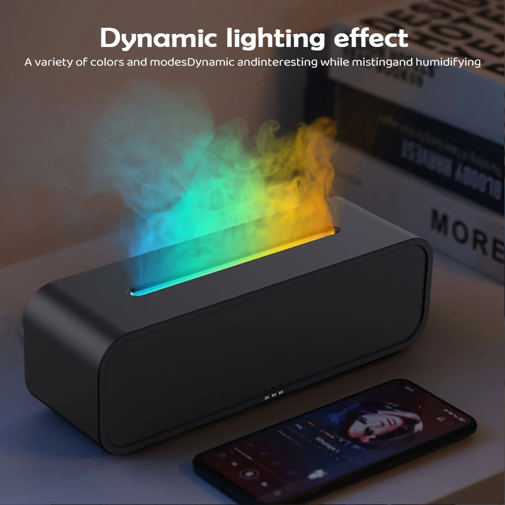 Humidifier Flame Aromatherapy Diffuser Can Add Essential Oils 7 Colors Flame Diffuser Timing Protection USB Humidifier