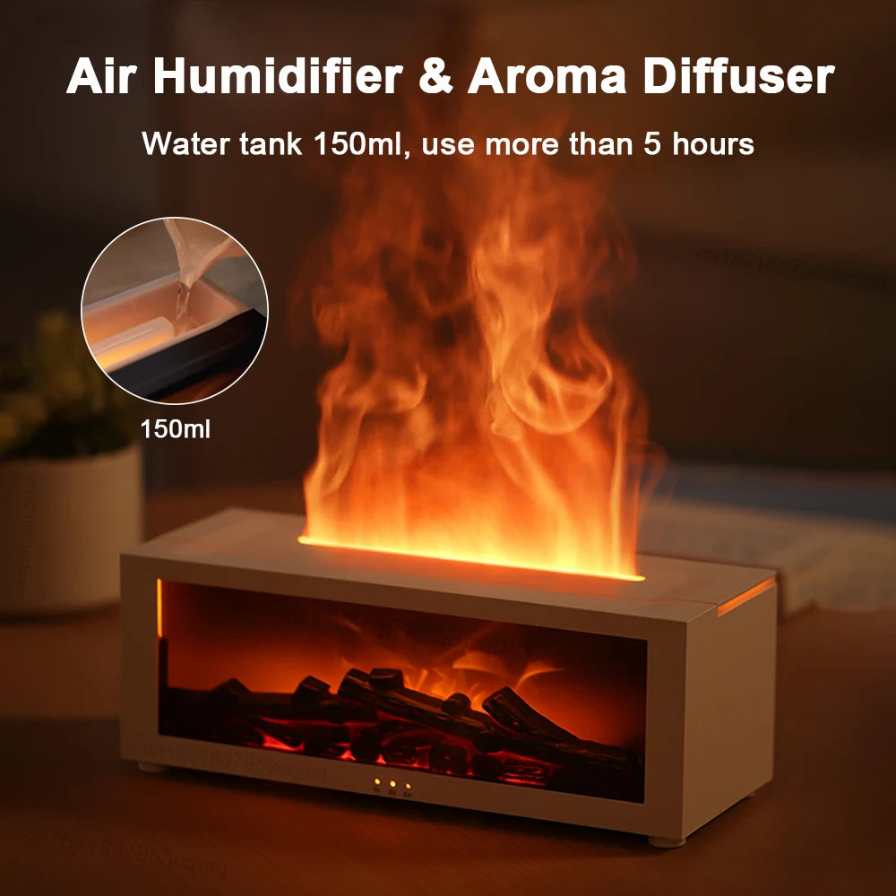 Air Humidifier Essential Oil Aroma Flame Automatic Fragrance Diffuser With LED Light Remote Control