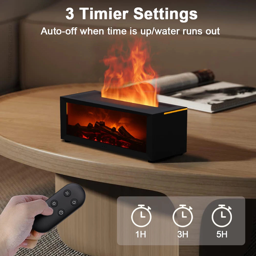 Air Humidifier Essential Oil Aroma Flame Automatic Fragrance Diffuser With LED Light Remote Control