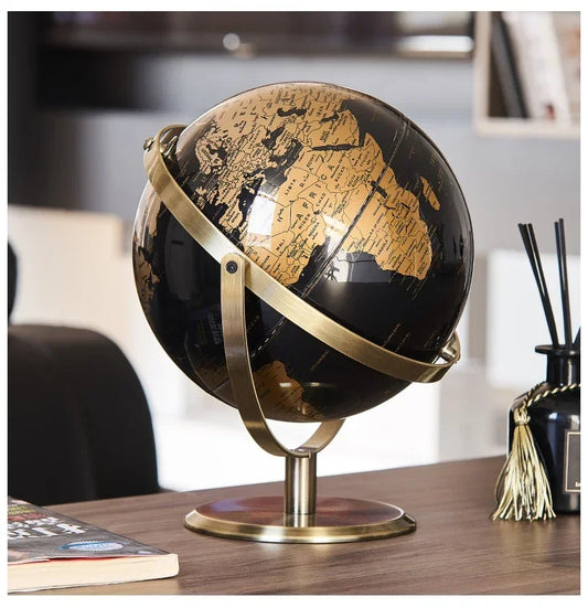 Creative metal rotating globe, living room office desktop decoration