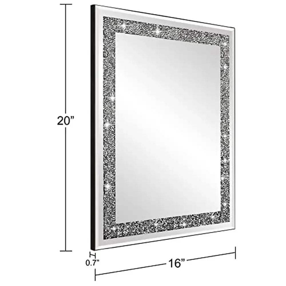 Crystal Crush Diamond Mirror 16x20 Wall Mirror Home Beautiful for any room Stunning Luxury HD Glass Décor