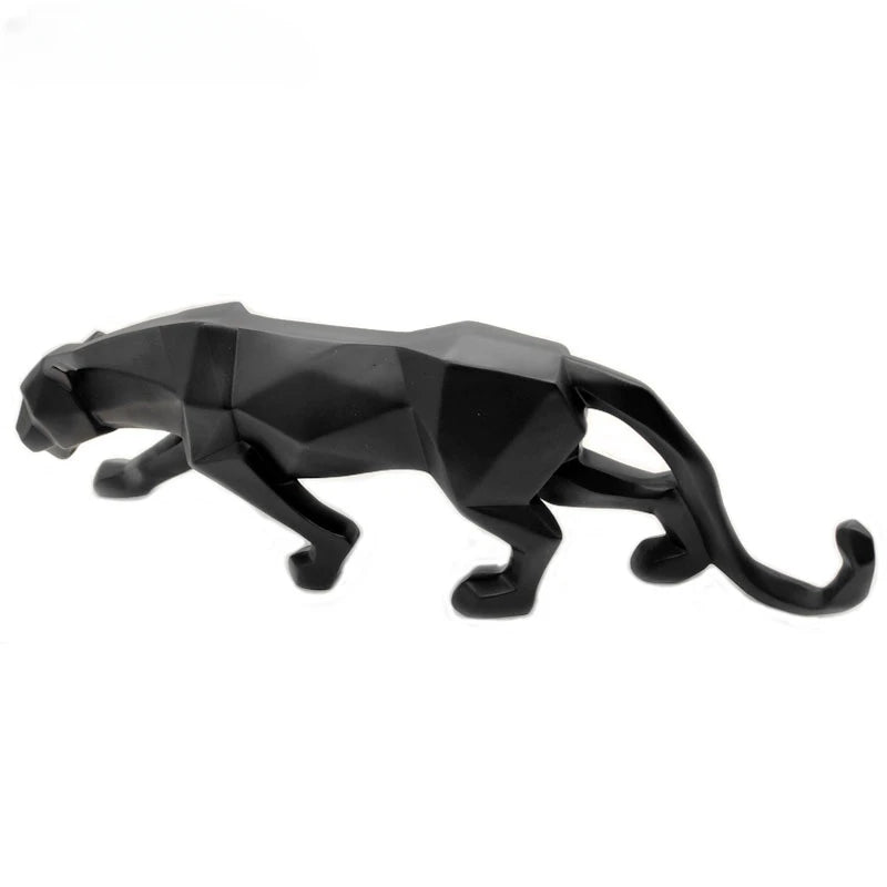 Panther Statue Figurine Abstract Geometric Style Leopard Sculpture for any room