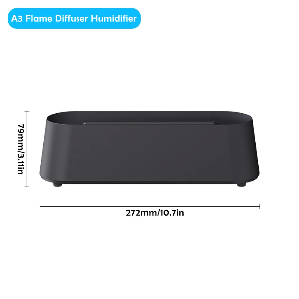 Humidifier Flame Aromatherapy Diffuser Can Add Essential Oils 7 Colors Flame Diffuser Timing Protection USB Humidifier
