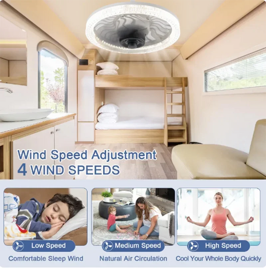 Remote Control Ceiling Fan with LED Lighting with Remote Control Converter Base for Any Room