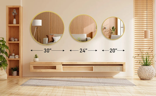 Gold Round Vanity Framed Mirror for Matte Metal Framed Modern Mirror Tempered Glass Bedroom Living Room