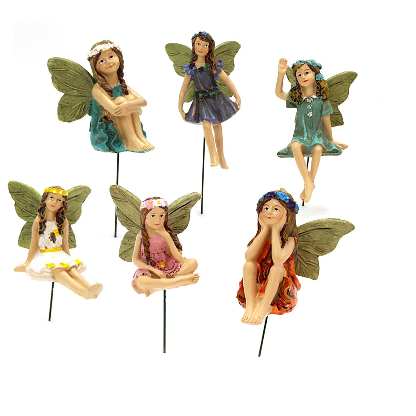 6pcs Fairies Mini Figurines Garden Home Decor Fairy-Ornament European Style Flower Statue Ornament