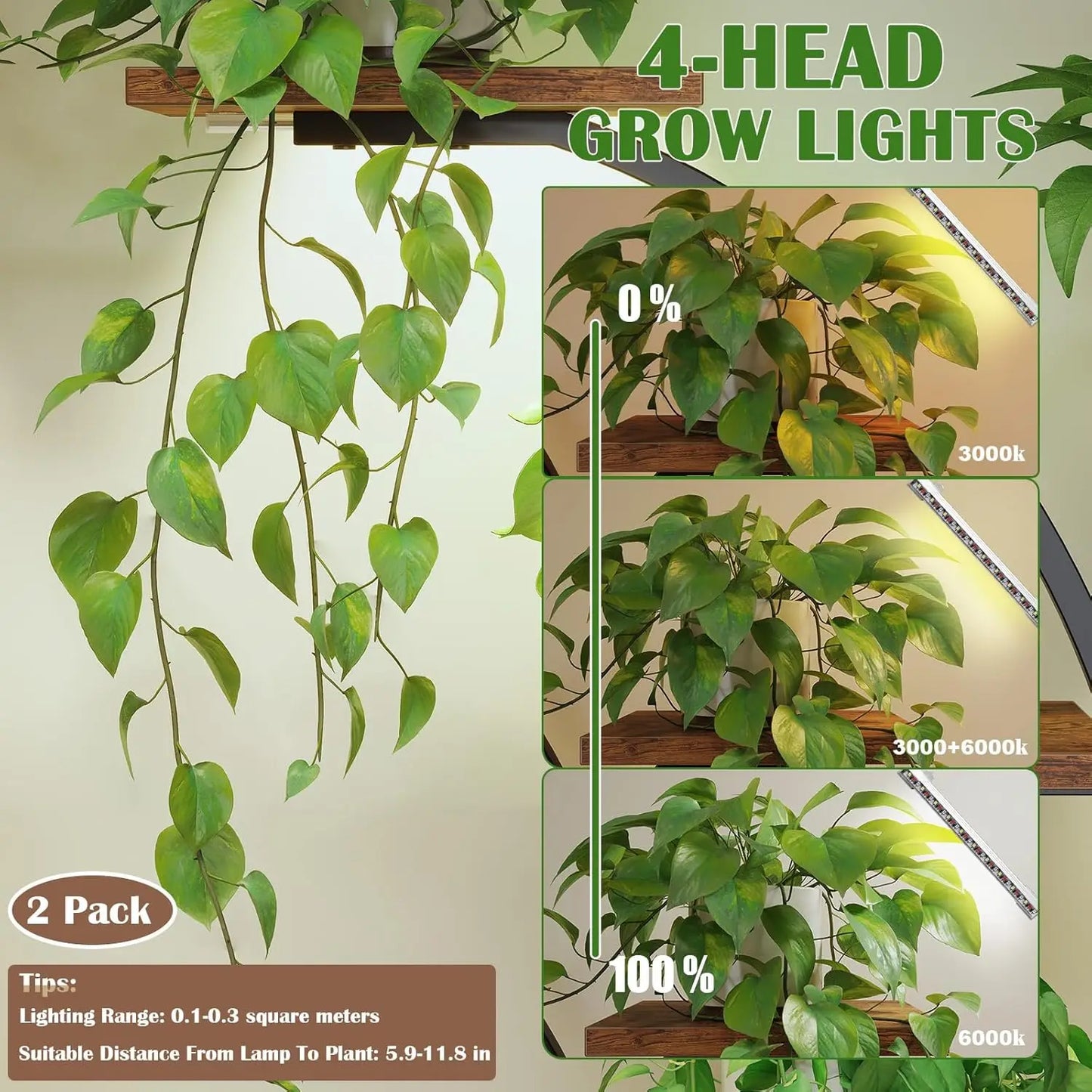 Plant Stand Indoor with Grow Lights - 9-Tier Corner Plant Shelf, 66" Tall Metal Plant Holder, Multi-Level Display for Indoor Pla