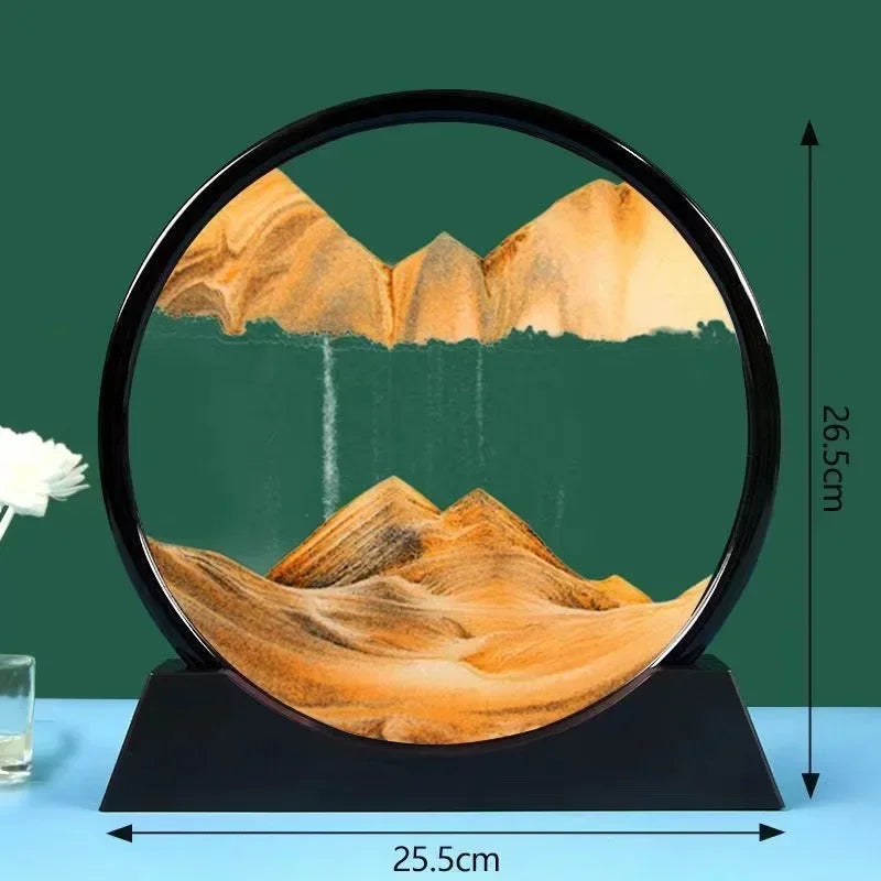 3D mobile sand round glass deep sea sand scene hourglass quicksand crafts