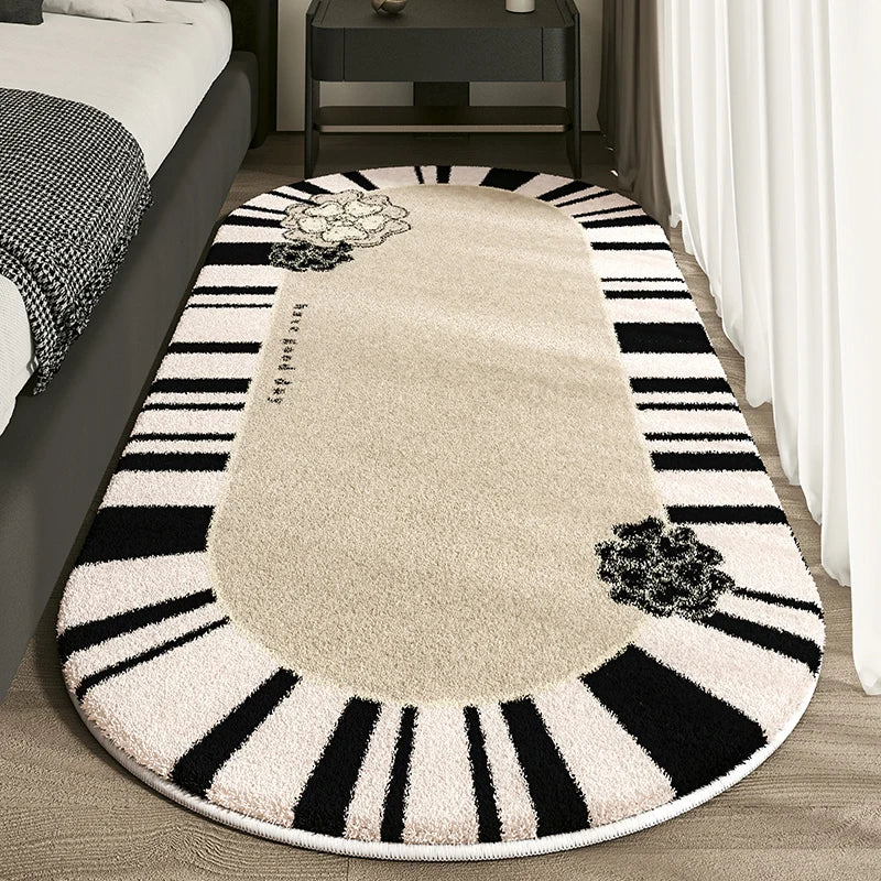 Cashmere French Bed Rug Advanced Sense Living Room Study Oval Dirt Resistant Non-Slip Carpet