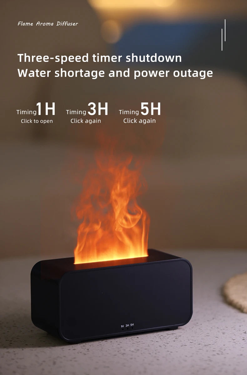 New Aroma Diffuser Humidifier Ultrasonic Cool Mist Fogger LED Essential Oil Flame Lamp