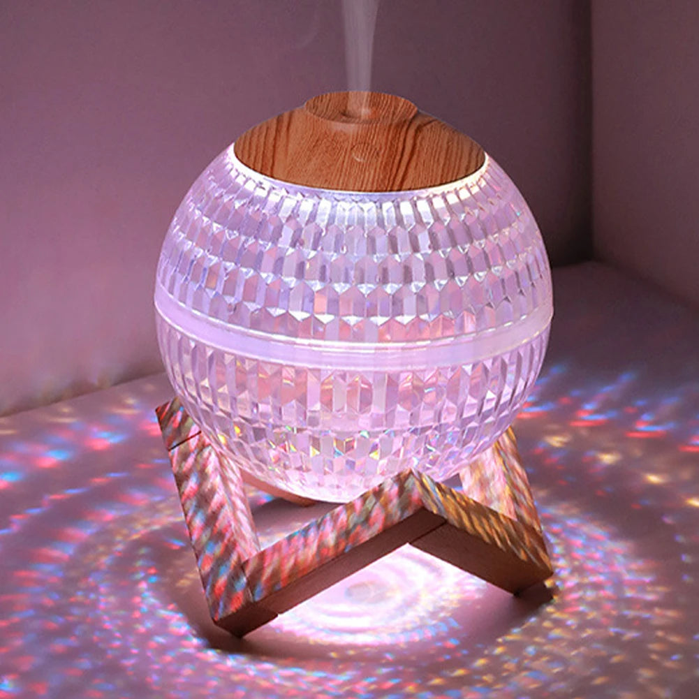 Crystal Ball Essential Oil Diffuser with Colorful Night Light Lasts Up To 6H Type-C Socket for Bedroom/Nursery/Office