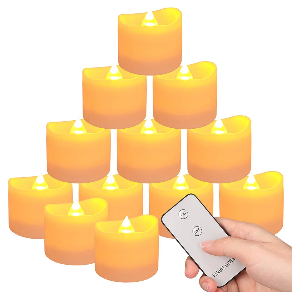 12/24Pcs Flameless LED Candle Battery Operated Flickering Candle For Home