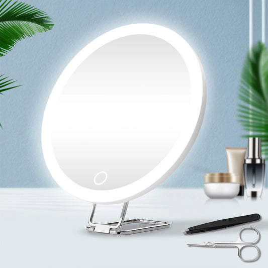 Magnifying Mirror with Light, 5-30X Magnified Mirror with 360° Adjustable Stand Suction Cup