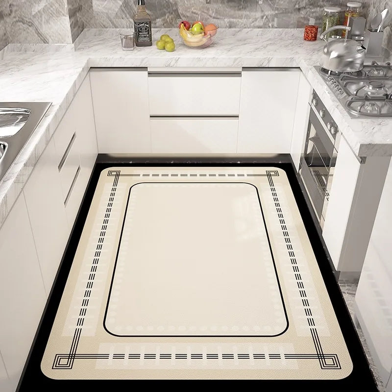 Kitchen Carpet Non-slip Rugs Waterproof Floor Mat Anti-fatigue Leather Area Rug Oil-proof Easy To Clean Alfombras De Cocina