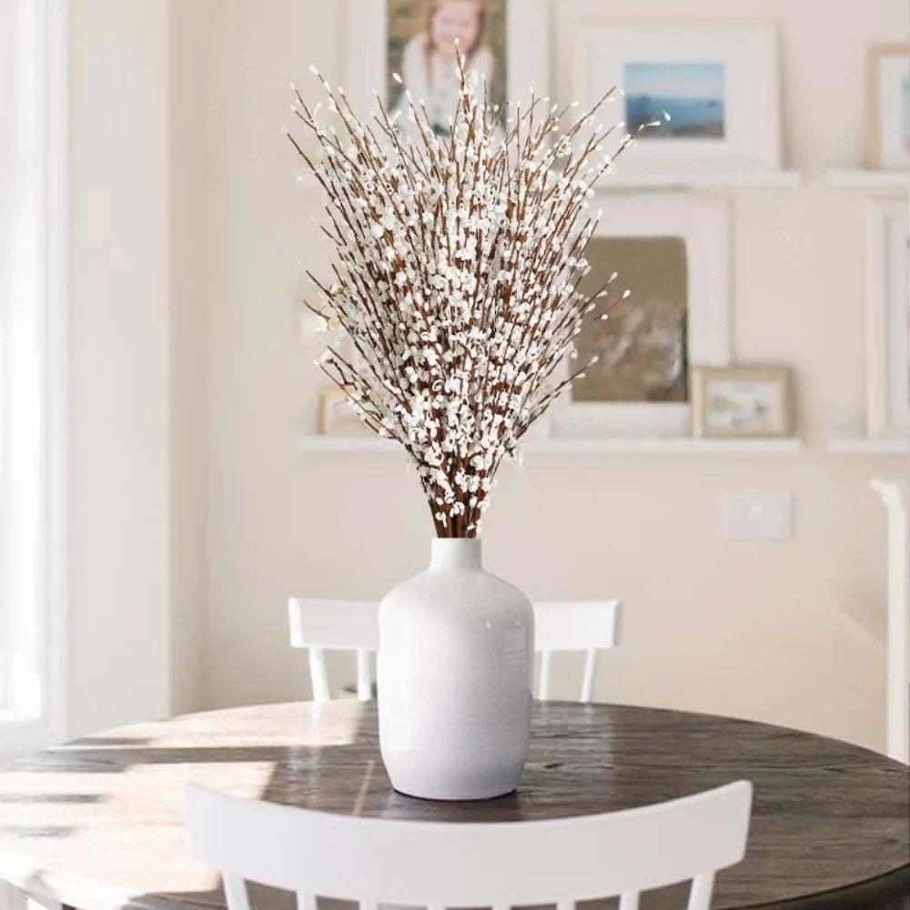 Pc 15Flowers Jasmine Flowers Pussy Willow Branches for Vases Party Home Decor