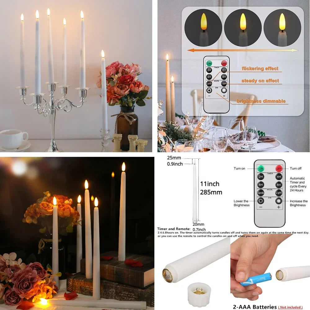 12/24Pcs Flameless LED Candle Battery Operated Flickering Candle For Home