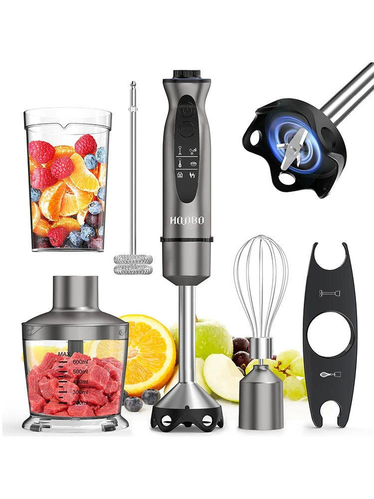 1000-Watt Powerful Handheld Immersion Blender, Egg Beater Smoothies, Sauces, Baby Food Soups