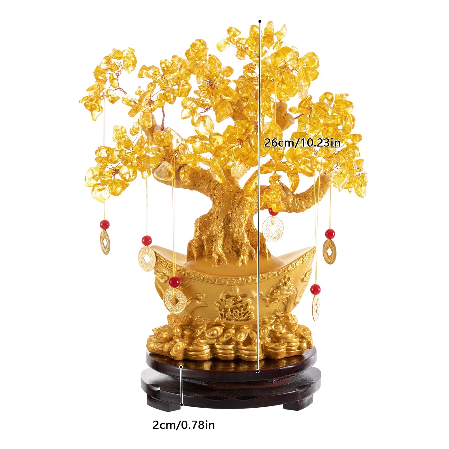 28cm/32cm Lucky Tree Resin Money Tree Ornaments Feng Shui Home Decor