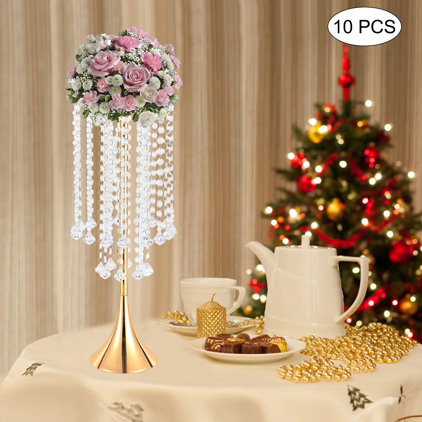 10Pcs Luxurious Flower Stand Centerpieces Flower Stand, Tabletop Dinner Home Decor
