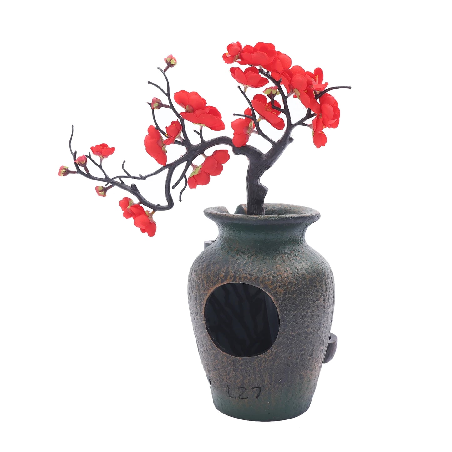Fountain with Rock Led Light Mist Mini Fountain Water Humidifier Relaxation Retro Zen Resin Vase