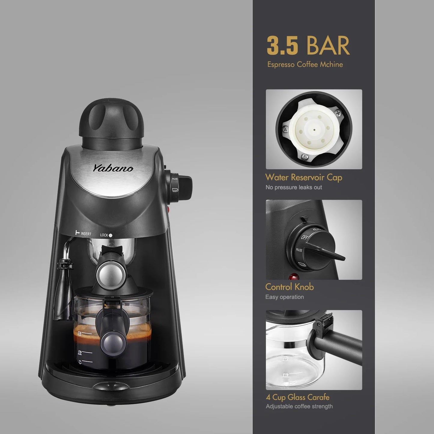 Espresso Machine, Coffee Maker, Espresso and Cappuccino Machine with Milk Froth