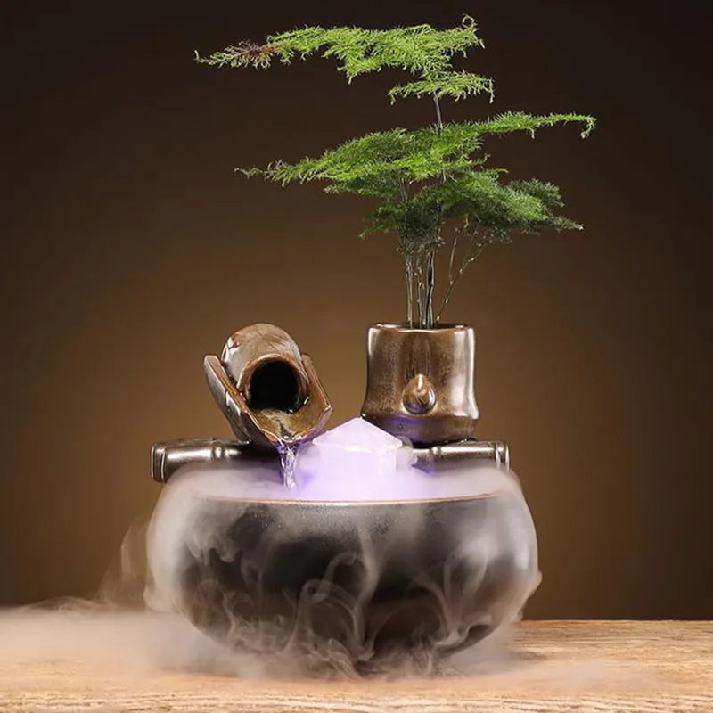 Lotus Fountain Water Tank Spray Water Humidification Atomized Fish Tank For all Rooms