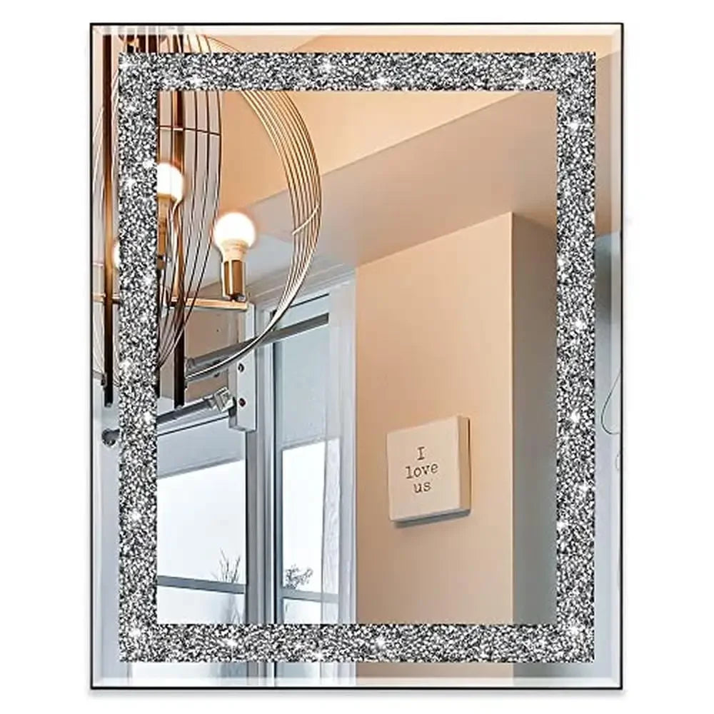 Crystal Crush Diamond Mirror 16x20 Wall Mirror Home Beautiful for any room Stunning Luxury HD Glass Décor