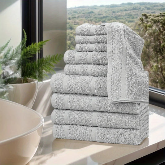 Deluxe 10-Piece Towel Set - Enhanced for Supreme Softness and Long-Lasting Durability