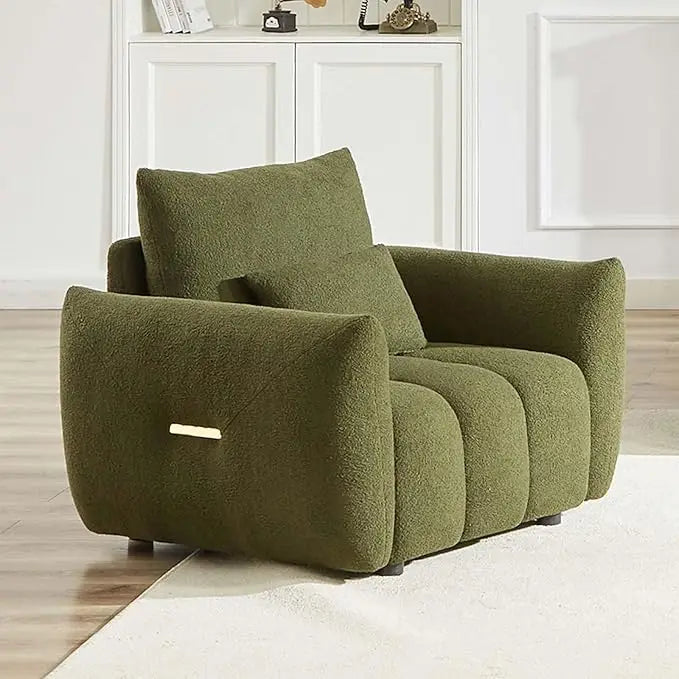 Modern Sofa Couch, Comfy Deep Seat Teddy Cloud Sofa, Upholstered 3-Seater Boucle Couch, Oversized Loveseat Living Room Sofas